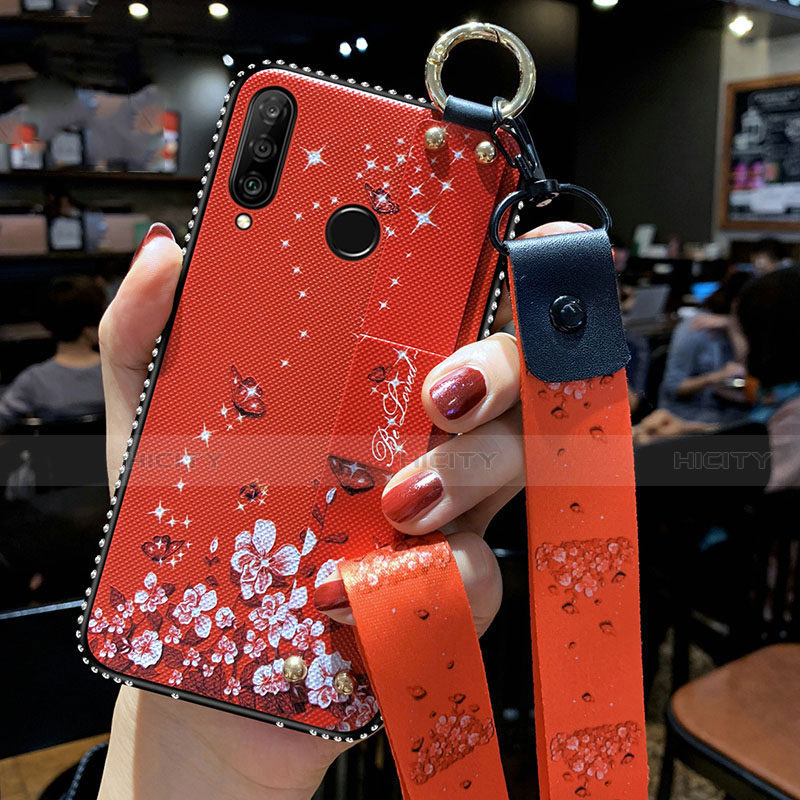 Coque Silicone Fleurs Souple Couleur Unie Etui Housse K02 pour Huawei Honor 20 Lite Rouge Plus