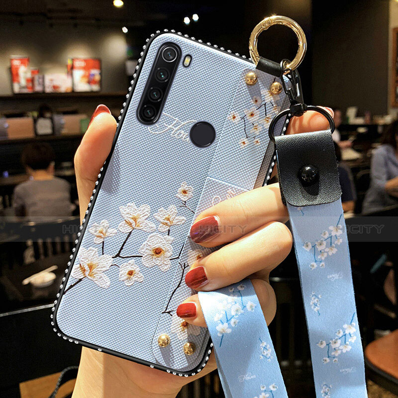 Coque Silicone Fleurs Souple Couleur Unie Etui Housse K02 pour Xiaomi Redmi Note 8 Bleu Ciel Plus