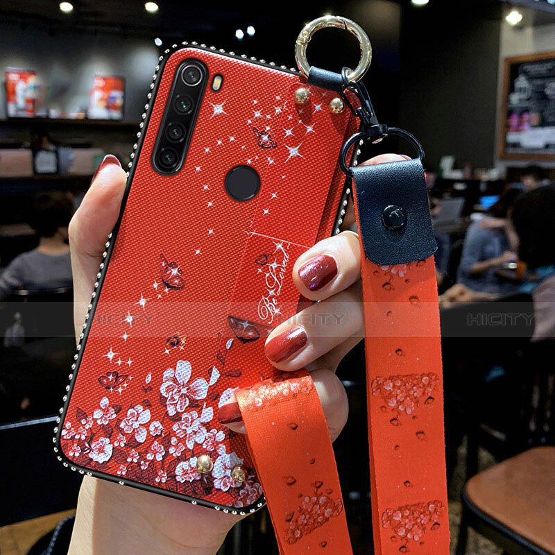 Coque Silicone Fleurs Souple Couleur Unie Etui Housse K02 pour Xiaomi Redmi Note 8T Rouge Plus