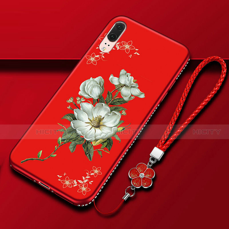 Coque Silicone Fleurs Souple Couleur Unie Etui Housse K03 pour Huawei P20 Plus