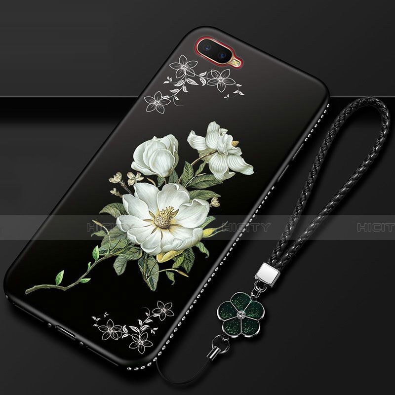 Coque Silicone Fleurs Souple Couleur Unie Etui Housse M02 pour Oppo K1 Blanc Plus