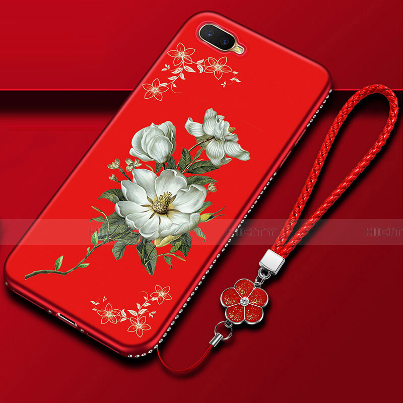 Coque Silicone Fleurs Souple Couleur Unie Etui Housse M02 pour Oppo K1 Plus