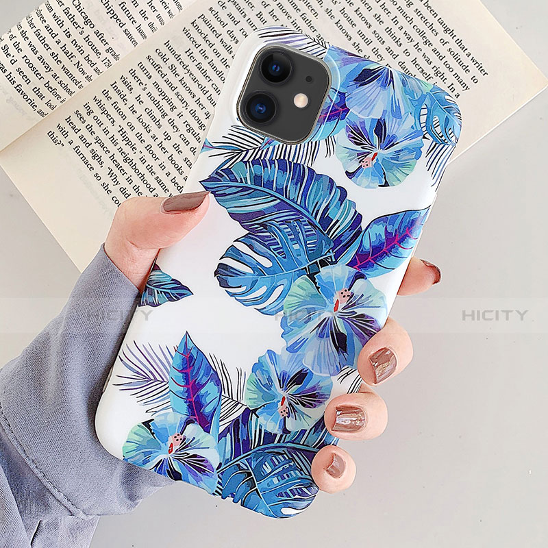 Coque Silicone Fleurs Souple Couleur Unie Etui Housse pour Apple iPhone 11 Plus