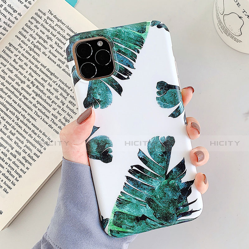 Coque Silicone Fleurs Souple Couleur Unie Etui Housse pour Apple iPhone 11 Pro Blanc Plus