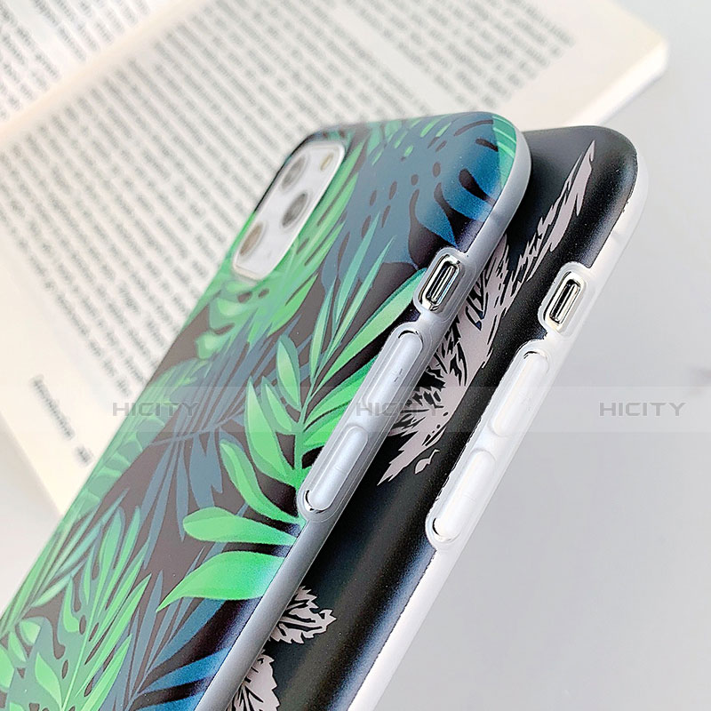 Coque Silicone Fleurs Souple Couleur Unie Etui Housse pour Apple iPhone 11 Pro Plus