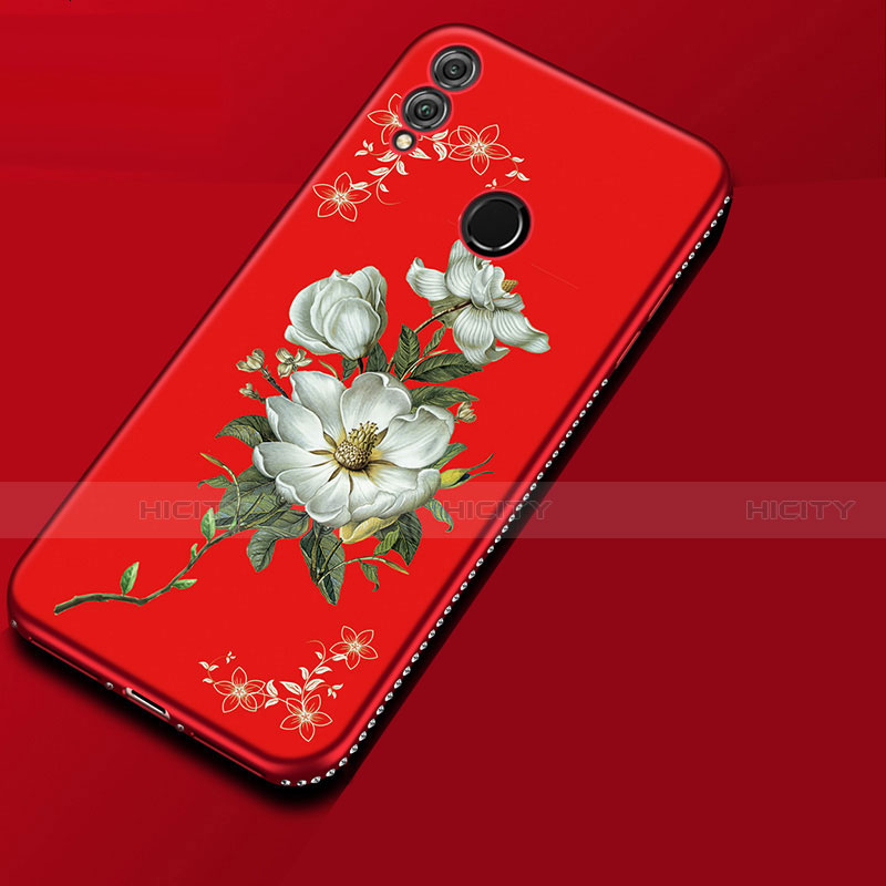 Coque Silicone Fleurs Souple Couleur Unie Etui Housse pour Huawei Honor 8X Plus