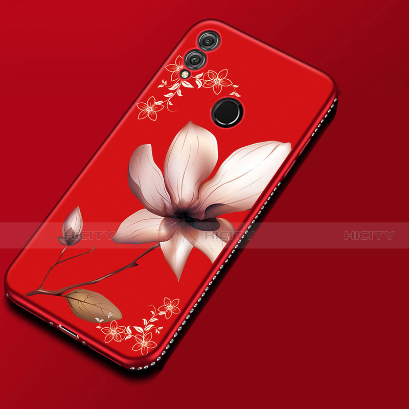 Coque Silicone Fleurs Souple Couleur Unie Etui Housse pour Huawei Honor 8X Plus