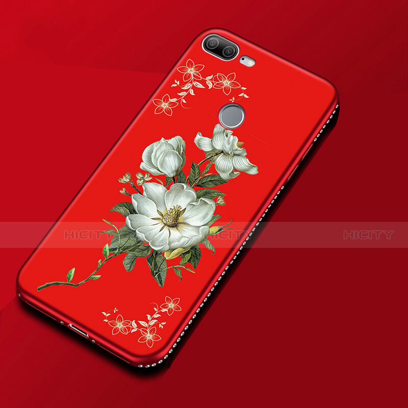 Coque Silicone Fleurs Souple Couleur Unie Etui Housse pour Huawei Honor 9 Lite Rouge Plus