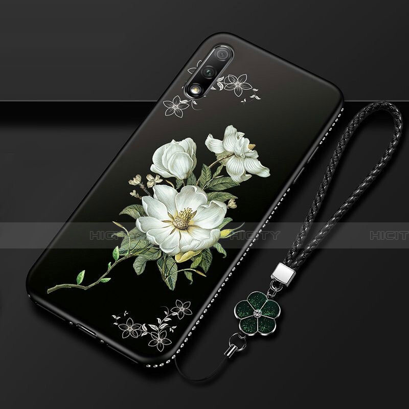 Coque Silicone Fleurs Souple Couleur Unie Etui Housse pour Huawei Honor 9X Blanc Plus