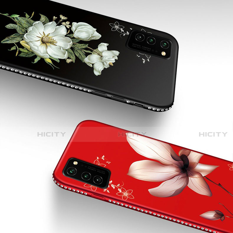 Coque Silicone Fleurs Souple Couleur Unie Etui Housse pour Huawei Honor V30 Pro 5G Plus