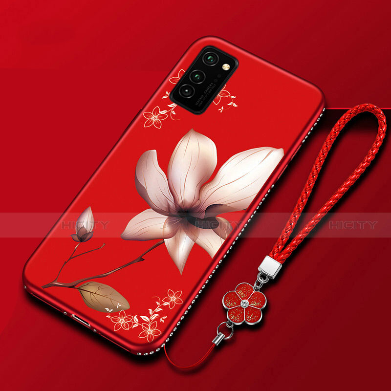 Coque Silicone Fleurs Souple Couleur Unie Etui Housse pour Huawei Honor View 30 5G Colorful Plus