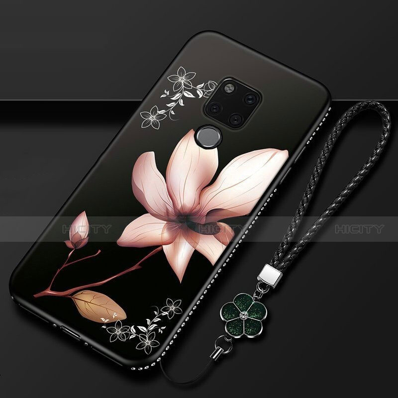 Coque Silicone Fleurs Souple Couleur Unie Etui Housse pour Huawei Mate 20 X 5G Orange Plus