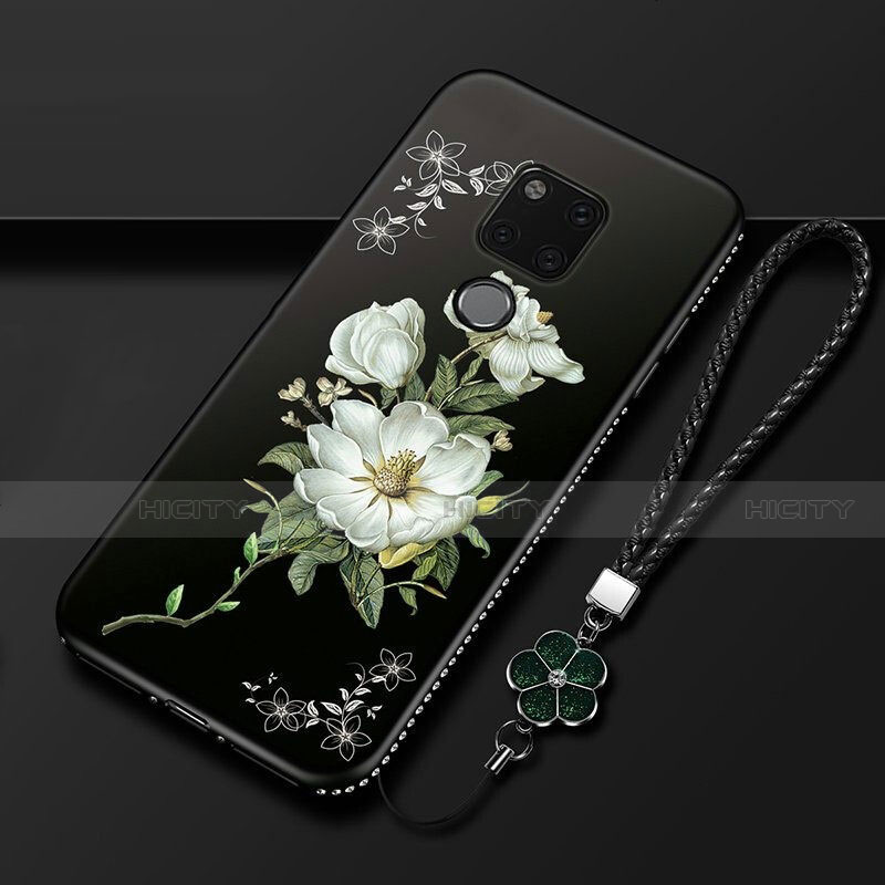 Coque Silicone Fleurs Souple Couleur Unie Etui Housse pour Huawei Mate 20 X 5G Plus