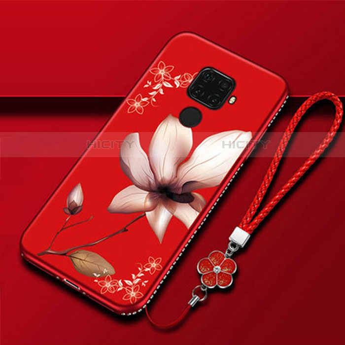 Coque Silicone Fleurs Souple Couleur Unie Etui Housse pour Huawei Mate 30 Lite Plus