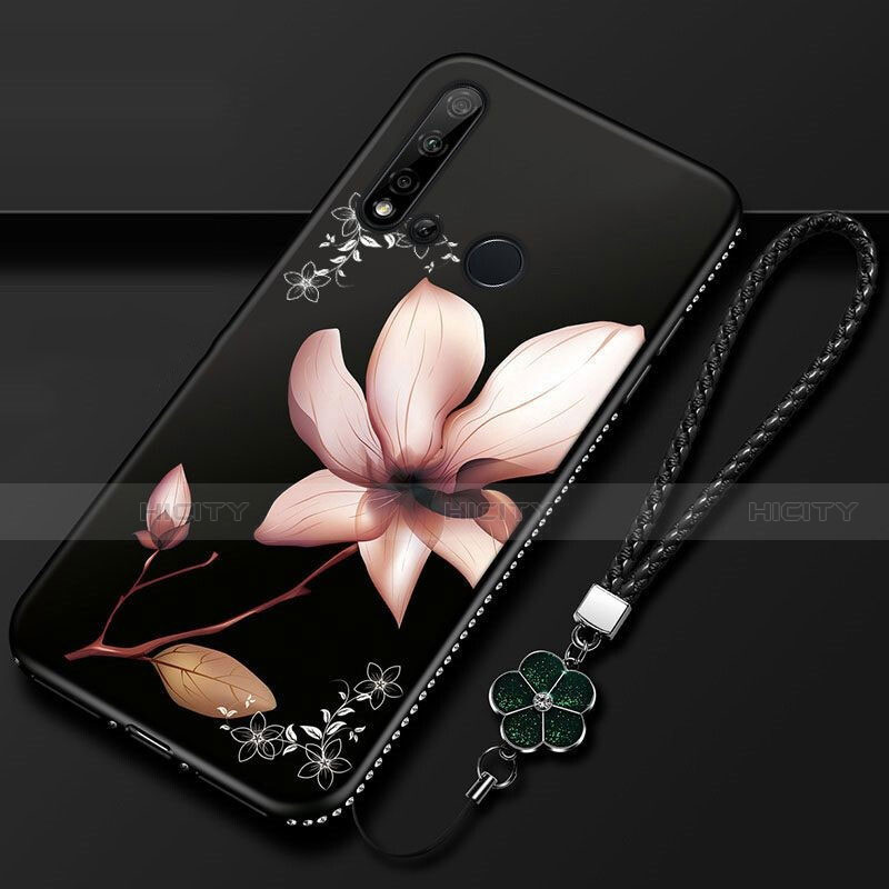 Coque Silicone Fleurs Souple Couleur Unie Etui Housse pour Huawei Nova 5i Plus