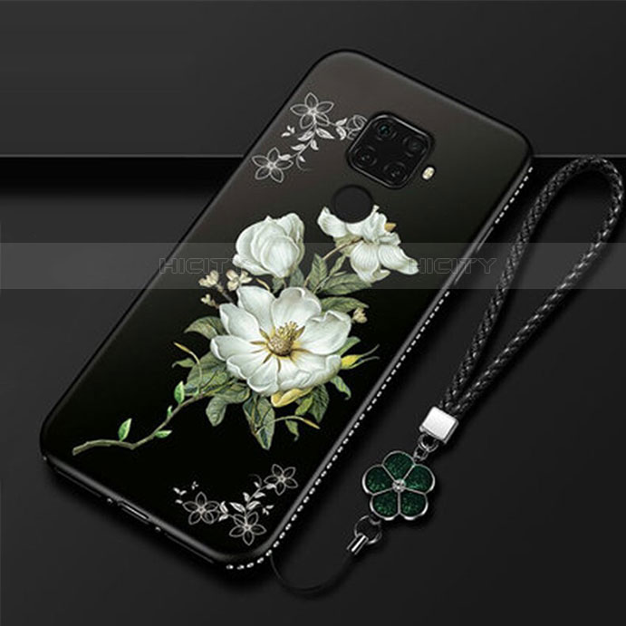 Coque Silicone Fleurs Souple Couleur Unie Etui Housse pour Huawei Nova 5i Pro Plus