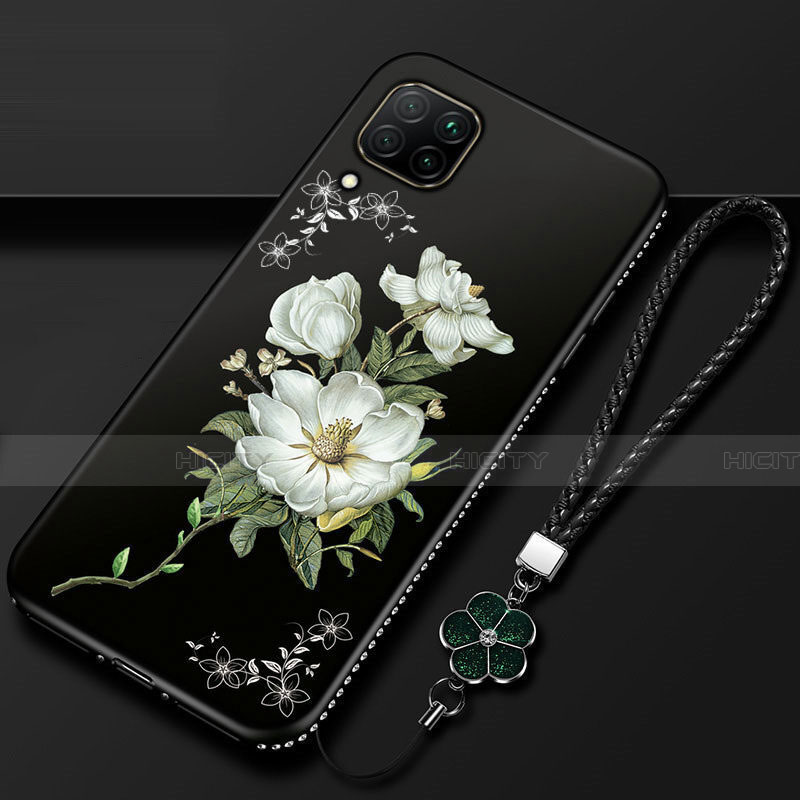 Coque Silicone Fleurs Souple Couleur Unie Etui Housse pour Huawei Nova 6 SE Blanc Plus