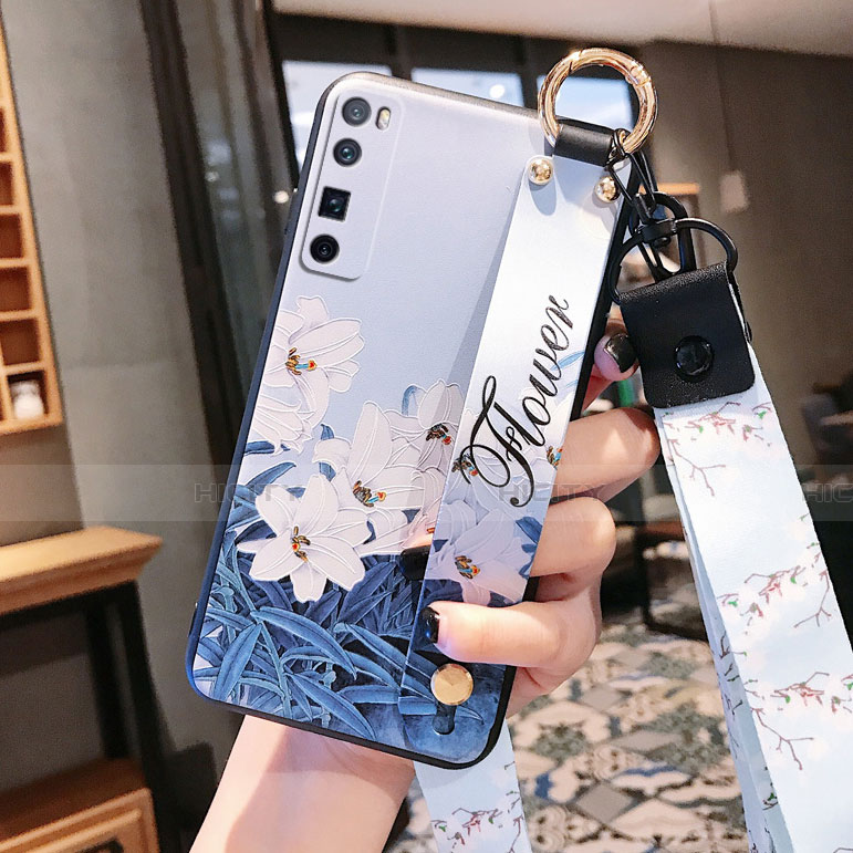 Coque Silicone Fleurs Souple Couleur Unie Etui Housse pour Huawei Nova 7 Pro 5G Mixte Plus