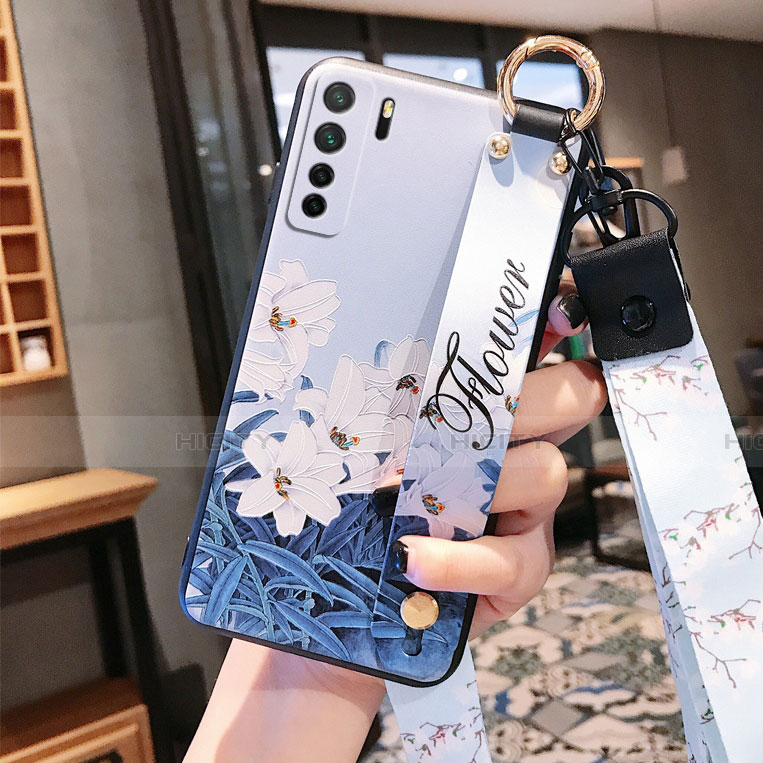 Coque Silicone Fleurs Souple Couleur Unie Etui Housse pour Huawei Nova 7 SE 5G Plus