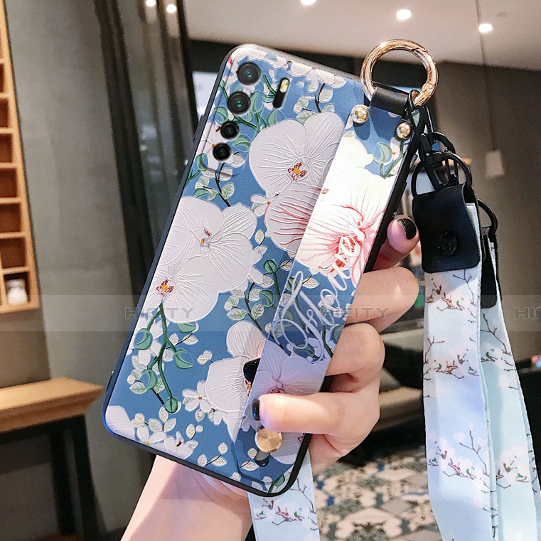 Coque Silicone Fleurs Souple Couleur Unie Etui Housse pour Huawei Nova 7 SE 5G Plus