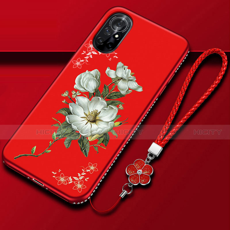 Coque Silicone Fleurs Souple Couleur Unie Etui Housse pour Huawei Nova 8 5G Plus