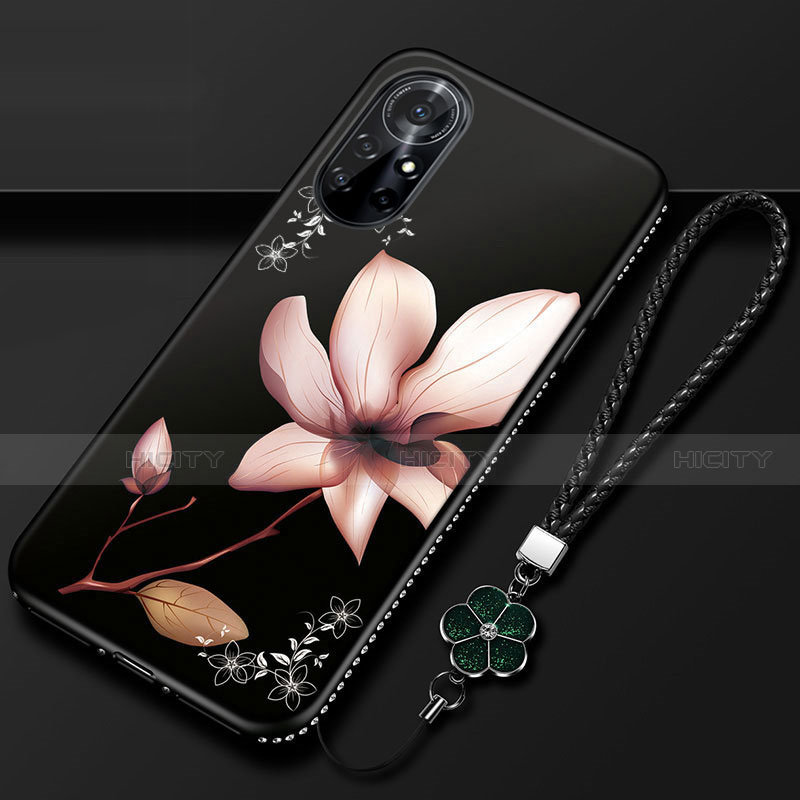 Coque Silicone Fleurs Souple Couleur Unie Etui Housse pour Huawei Nova 8 Pro 5G Plus