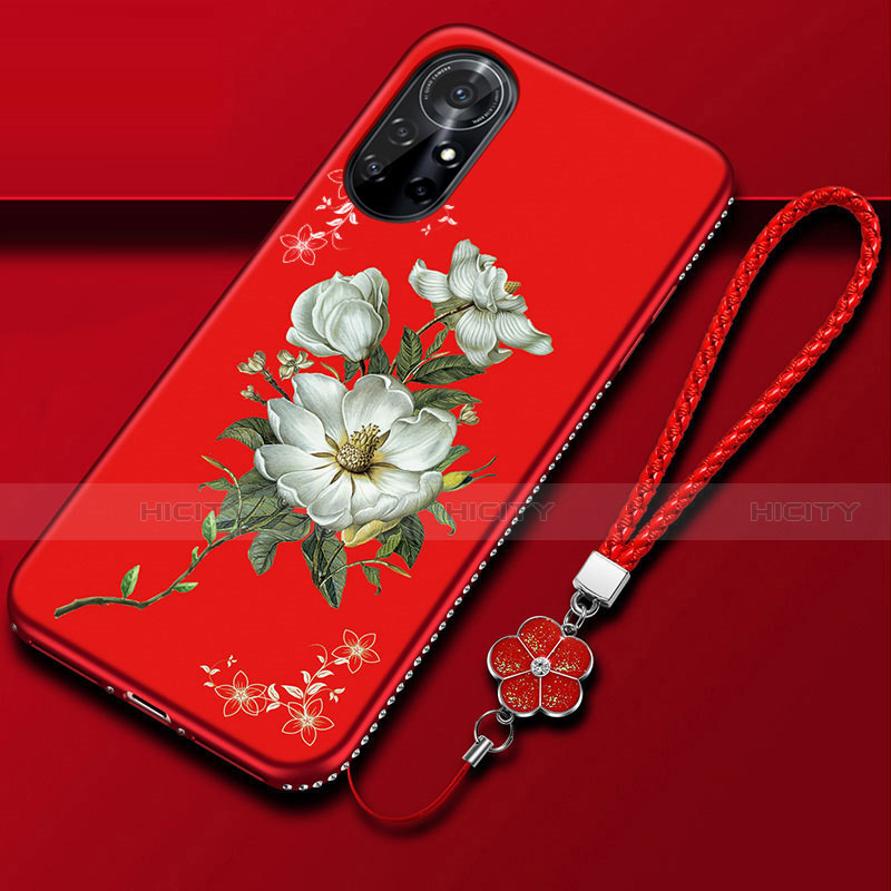 Coque Silicone Fleurs Souple Couleur Unie Etui Housse pour Huawei Nova 8 Pro 5G Plus