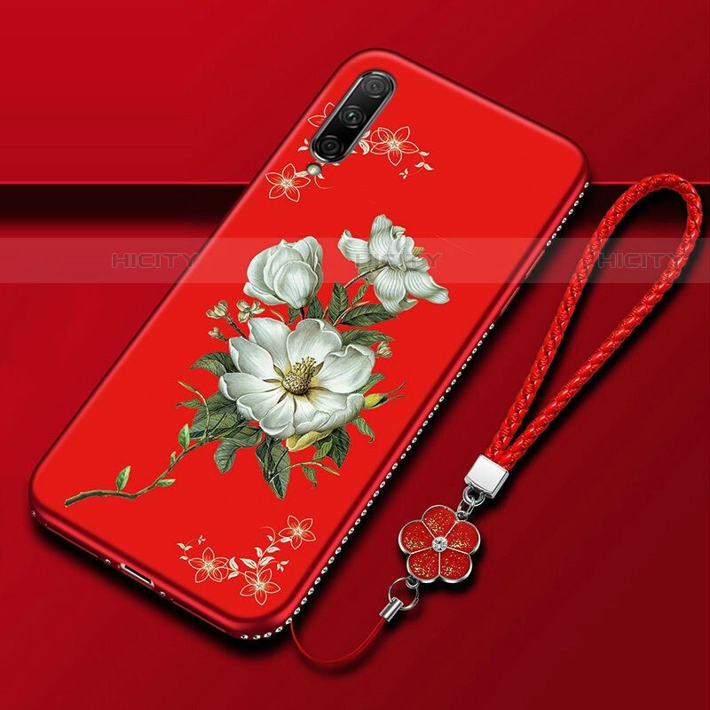 Coque Silicone Fleurs Souple Couleur Unie Etui Housse pour Huawei P Smart Pro (2019) Plus