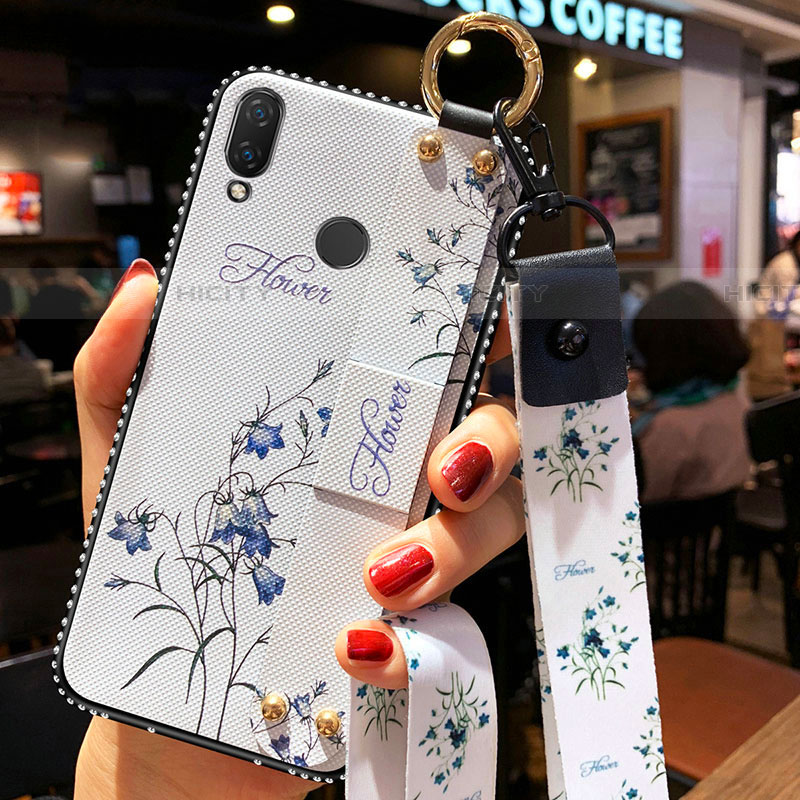 Coque Silicone Fleurs Souple Couleur Unie Etui Housse pour Huawei P Smart Z Plus