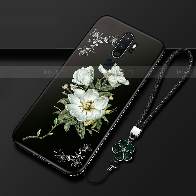 Coque Silicone Fleurs Souple Couleur Unie Etui Housse pour Oppo A11X Plus