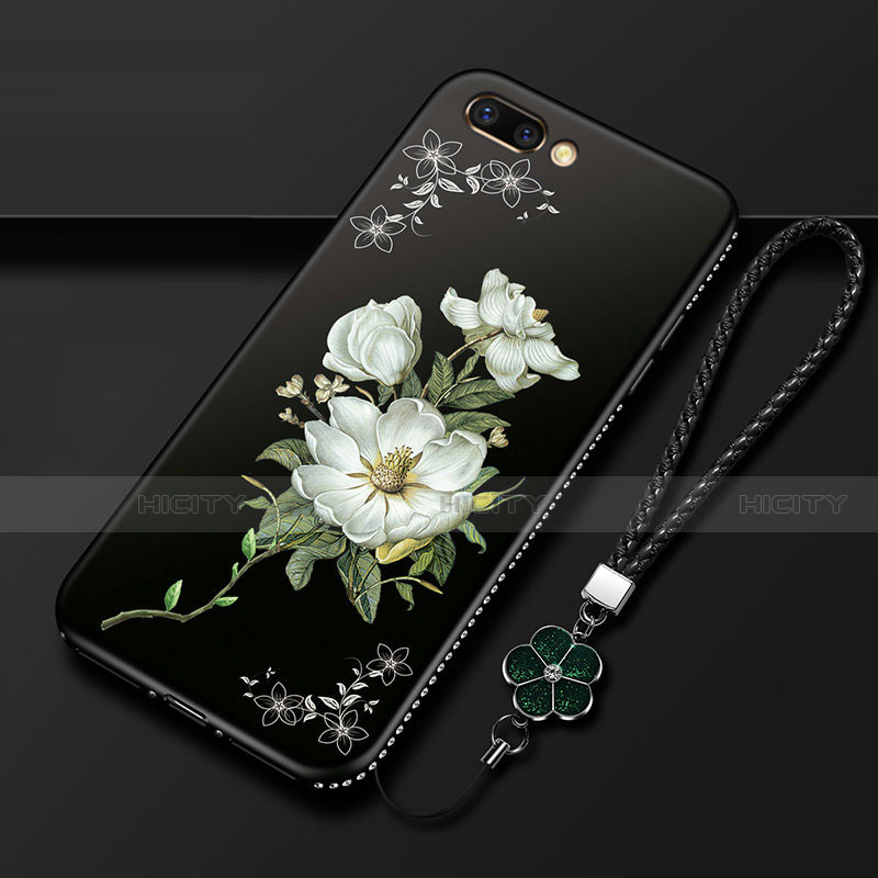 Coque Silicone Fleurs Souple Couleur Unie Etui Housse pour Oppo A12e Plus