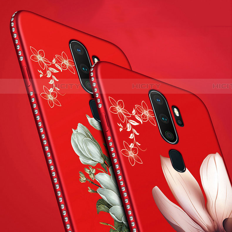 Coque Silicone Fleurs Souple Couleur Unie Etui Housse pour Oppo A5 (2020) Plus