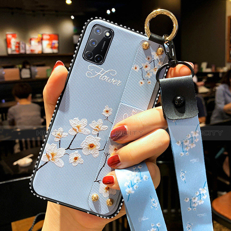 Coque Silicone Fleurs Souple Couleur Unie Etui Housse pour Oppo A72 Plus