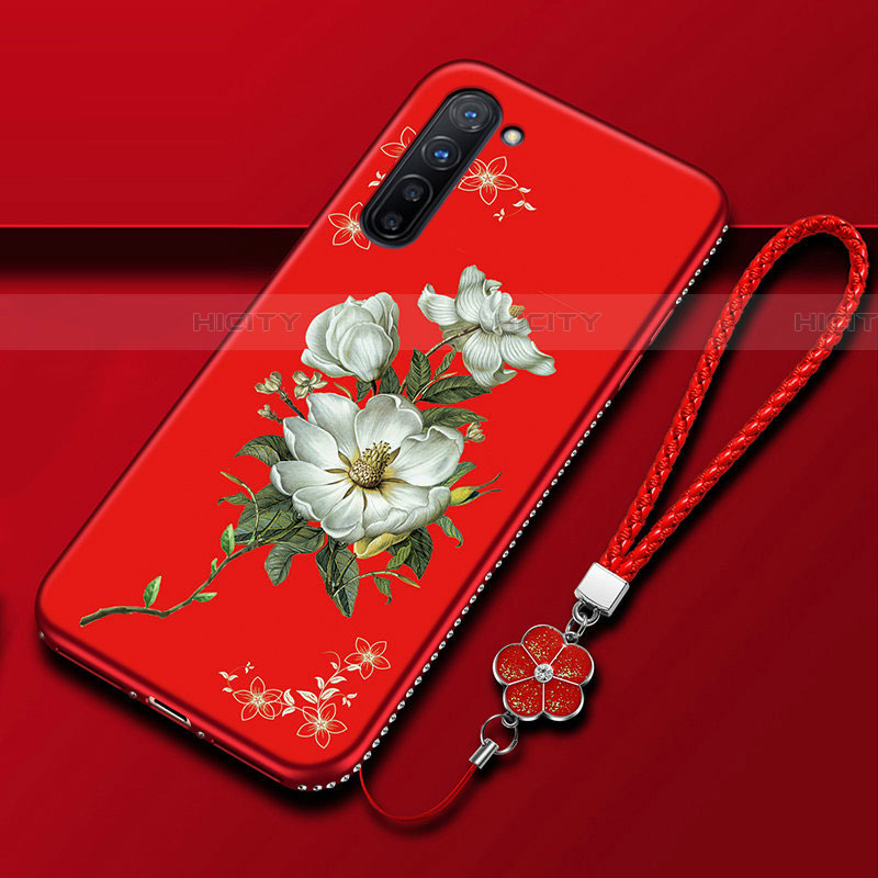 Coque Silicone Fleurs Souple Couleur Unie Etui Housse pour Oppo Find X2 Lite Plus