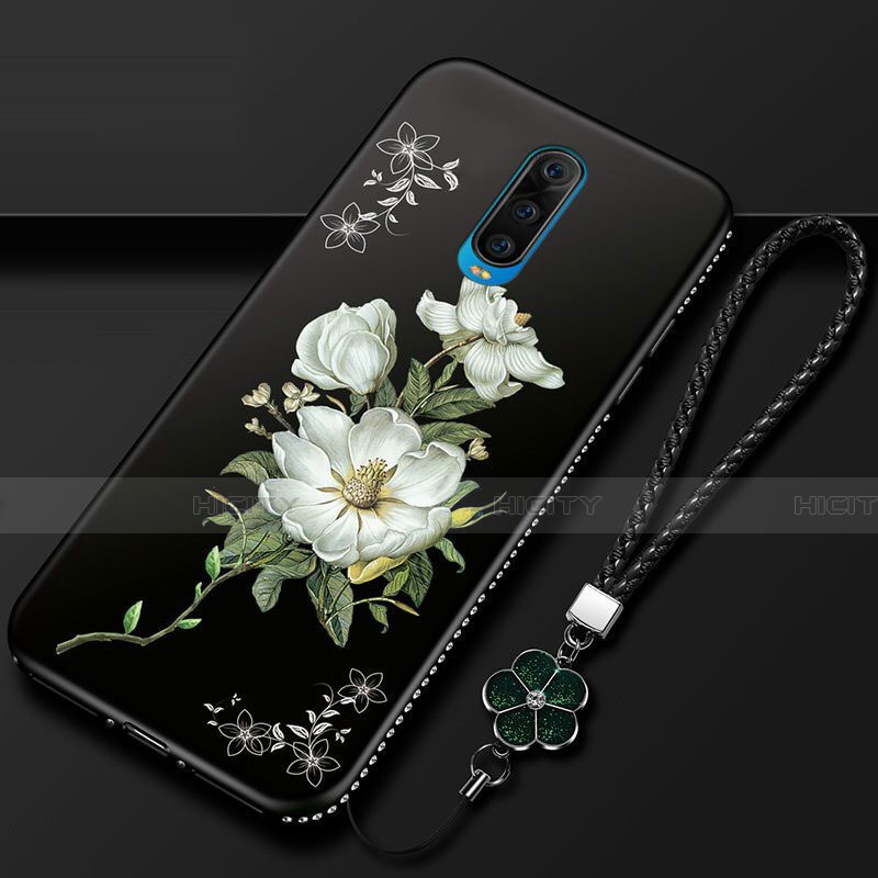 Coque Silicone Fleurs Souple Couleur Unie Etui Housse pour Oppo R17 Pro Blanc Plus