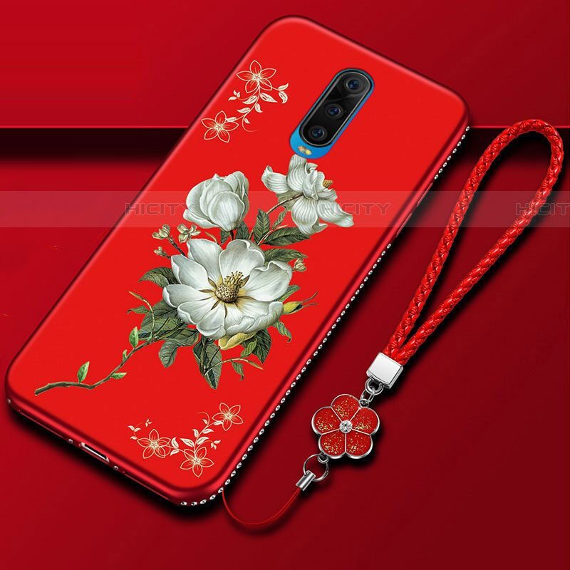 Coque Silicone Fleurs Souple Couleur Unie Etui Housse pour Oppo RX17 Pro Mixte Plus