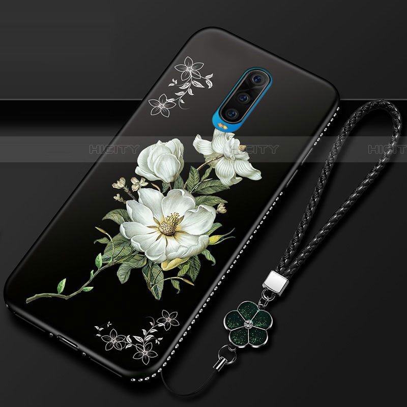 Coque Silicone Fleurs Souple Couleur Unie Etui Housse pour Oppo RX17 Pro Plus