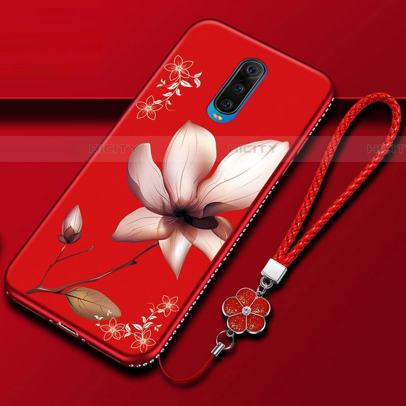 Coque Silicone Fleurs Souple Couleur Unie Etui Housse pour Oppo RX17 Pro Plus