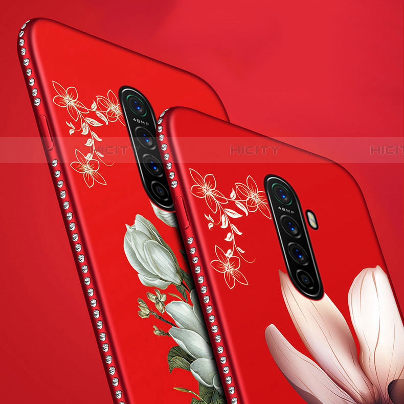 Coque Silicone Fleurs Souple Couleur Unie Etui Housse pour Realme X2 Pro Plus