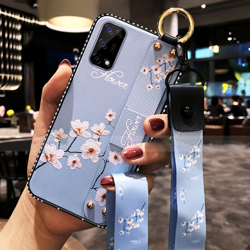 Coque Silicone Fleurs Souple Couleur Unie Etui Housse pour Realme X7 5G Plus