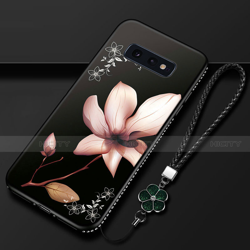 Coque Silicone Fleurs Souple Couleur Unie Etui Housse pour Samsung Galaxy S10e Plus