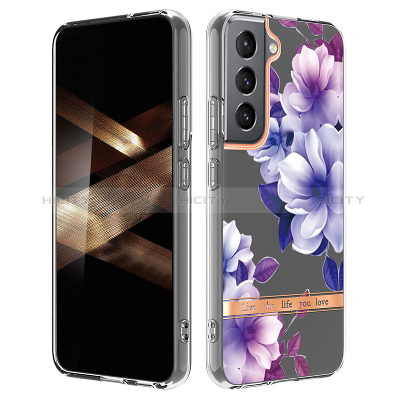 Coque Silicone Fleurs Souple Couleur Unie Etui Housse pour Samsung Galaxy S24 5G Mixte Plus