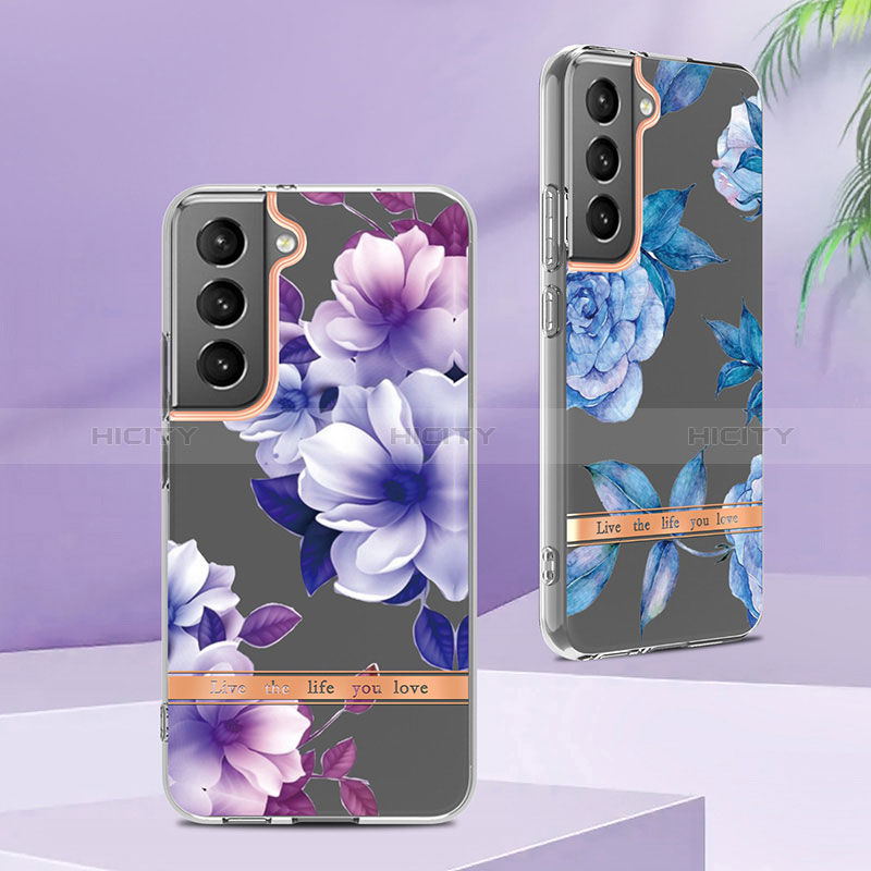 Coque Silicone Fleurs Souple Couleur Unie Etui Housse pour Samsung Galaxy S24 5G Plus