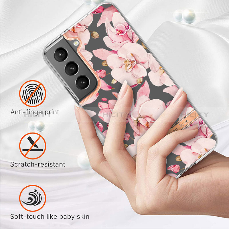 Coque Silicone Fleurs Souple Couleur Unie Etui Housse pour Samsung Galaxy S25 5G Plus