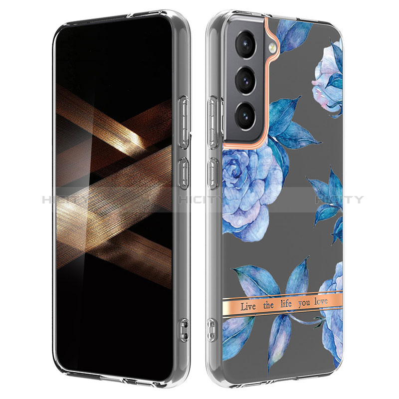 Coque Silicone Fleurs Souple Couleur Unie Etui Housse pour Samsung Galaxy S25 Plus 5G Bleu Plus