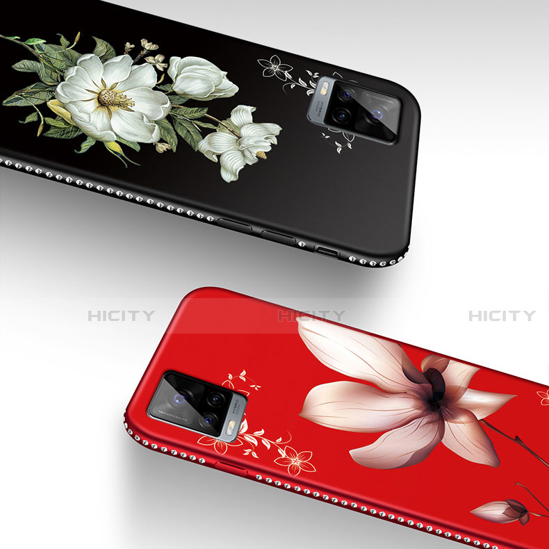 Coque Silicone Fleurs Souple Couleur Unie Etui Housse pour Vivo V20 Pro 5G Plus