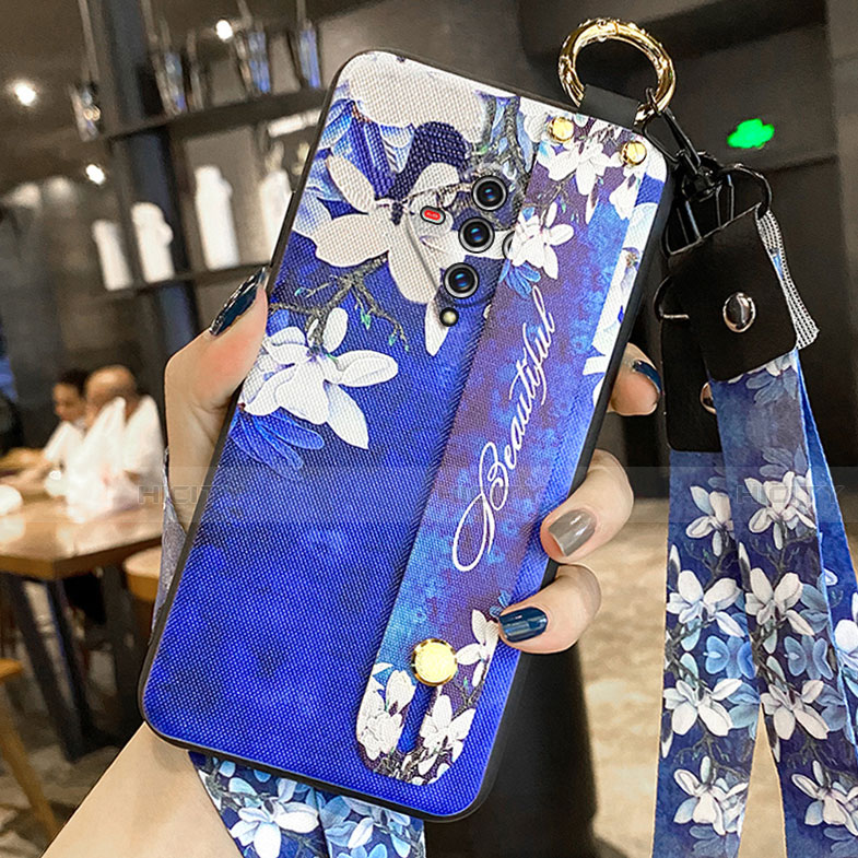 Coque Silicone Fleurs Souple Couleur Unie Etui Housse pour Vivo X50e 5G Bleu Royal Plus