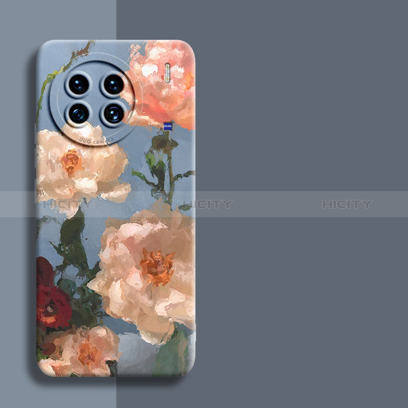 Coque Silicone Fleurs Souple Couleur Unie Etui Housse pour Vivo X90 Pro+ Plus 5G Mixte Plus