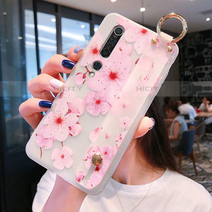 Coque Silicone Fleurs Souple Couleur Unie Etui Housse pour Xiaomi Mi 10 Plus