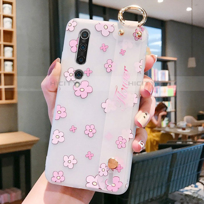 Coque Silicone Fleurs Souple Couleur Unie Etui Housse pour Xiaomi Mi 10 Plus